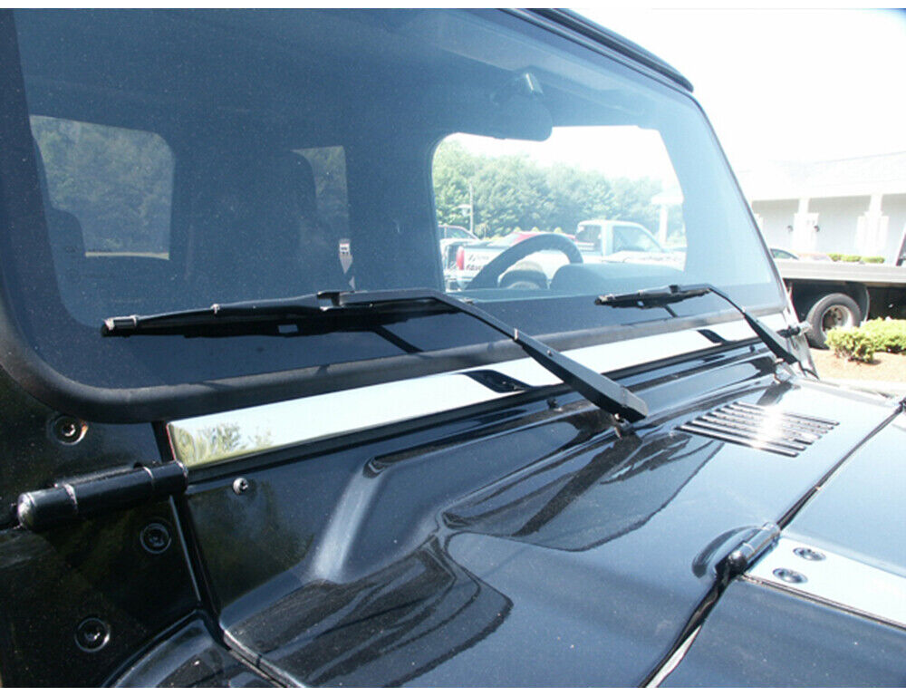 Stainless Steel Windshield Accent 1 Pc For 1997-2006 Jeep Wrangler TJ 2-door