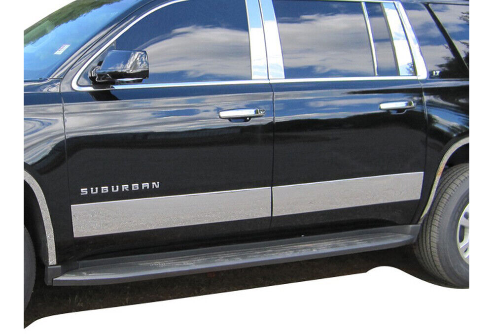Stainless Steel Rocker Panel Trim 4Pc For 2015-2020 Chevy Suburban
