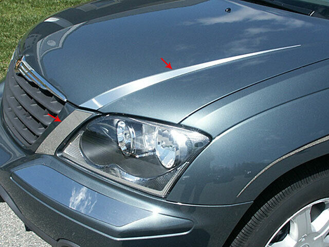 Stainless Steel Hood Trim 4 Pc For 2004-2007 Chrysler Pacifica