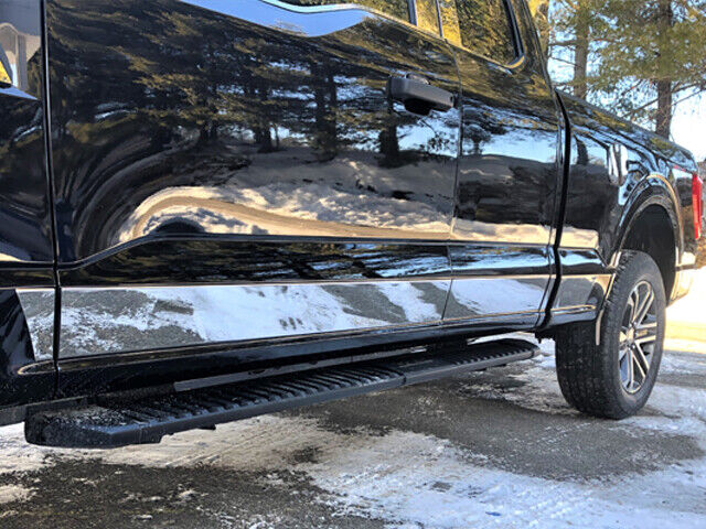 Sick-on Stainless Rocker Trim 12Pc For 2021-2024 Ford F-150 Super Cab 6.5' bed