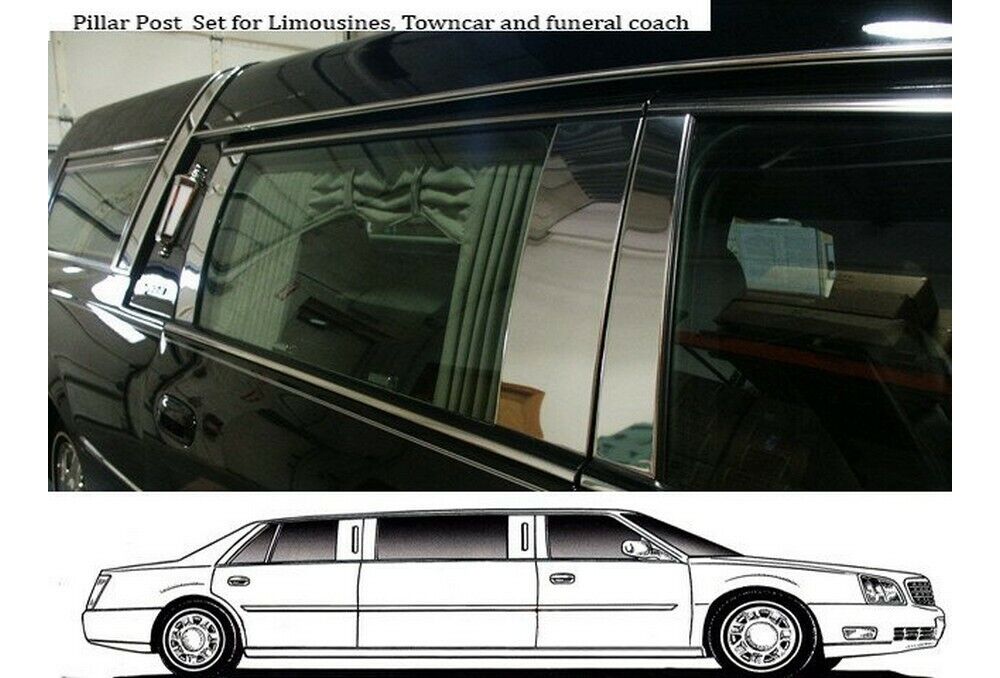 Stainless Steel Pillar Trim 6Pc For 2010-2010 Cadillac DTS