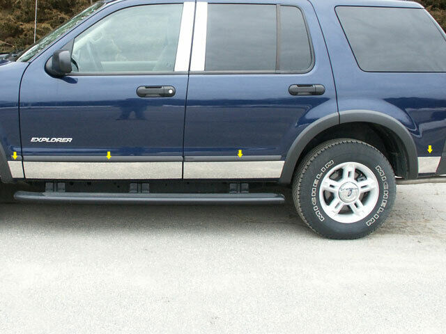 Stainless Steel Rocker Panel Trim 8 Pc For 2002-2010 Ford Explorer