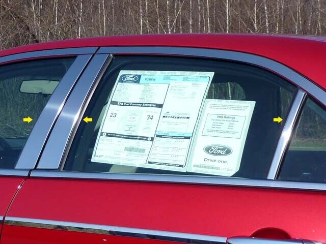 Stainless Steel Pillar Trim 6 Pc For 2006-2012 Ford Fusion
