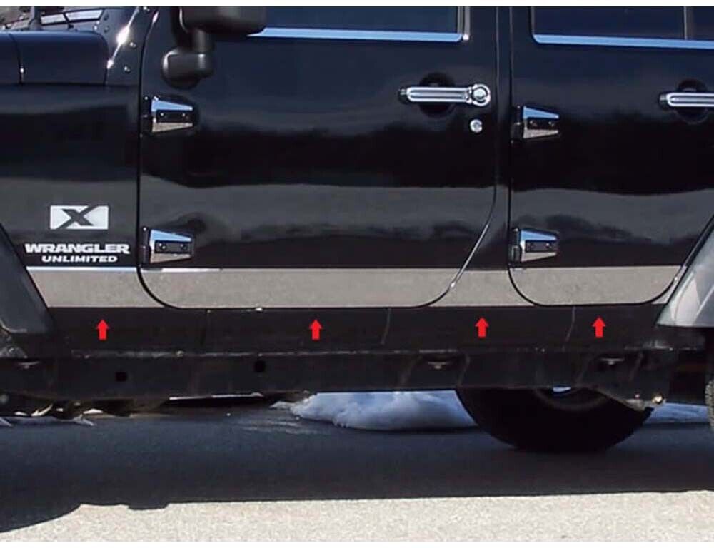 Stainless Rocker Panel Trim 10Pc For 2007-2018 Jeep Wrangler JK