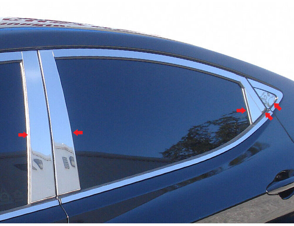 Stainless Steel Pillar Trim 10Pc For 2011-2013 Hyundai Elantra