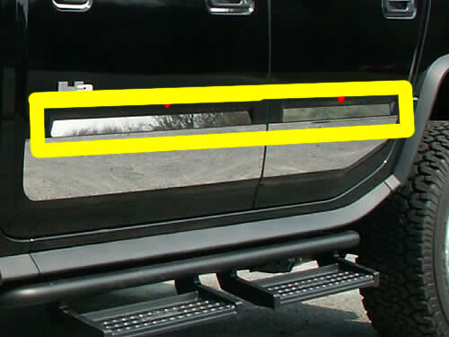 Stick-on Stainless Steel Side Accent Trim 4 Pc For 2003-2009 Hummer H2
