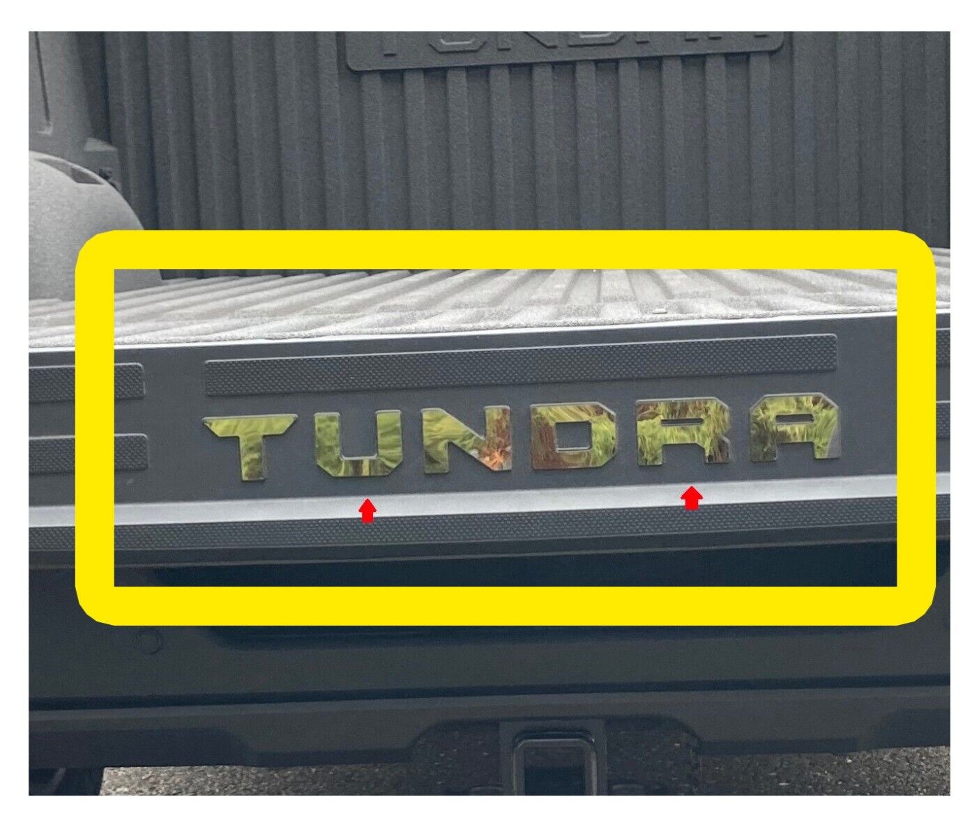 Stainless Steel TUNDRA Top of Tailgate Letter Inserts For 2022 Toyota Tundra