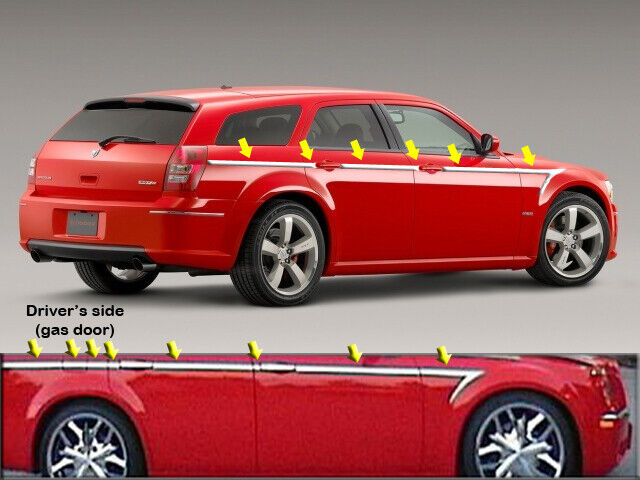 Stainless Steel Side Accent Trim 14 Pc For 2005-2008 Dodge Magnum