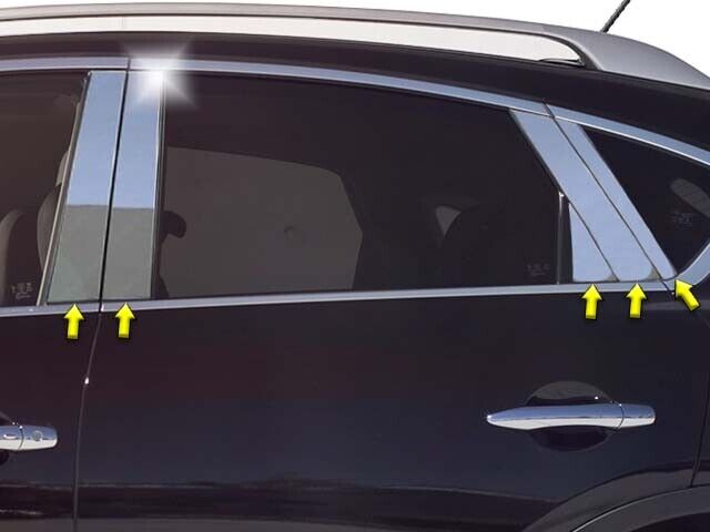 Stainless Steel Pillar Trim 10 Pc For 2014-2017 Infiniti QX50
