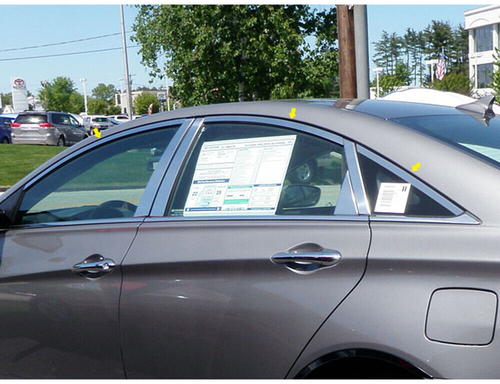 Stainless Steel Window Accent Package 6 Pc For 2011-2014 Hyundai Sonata