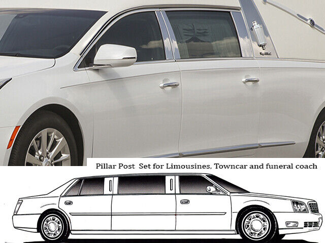 Stainless Steel Pillar Trim 6Pc For 2013-2019 Cadillac XTS