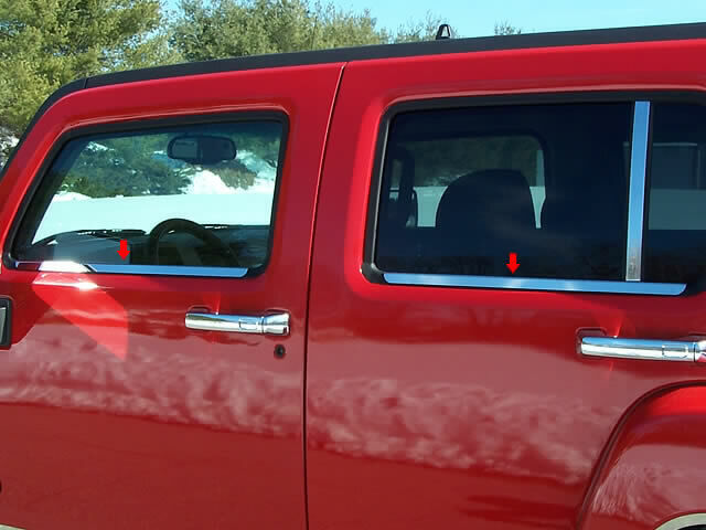 Stainless Steel Window Sill Accent 4 Pc For 2006-2009 Hummer H3