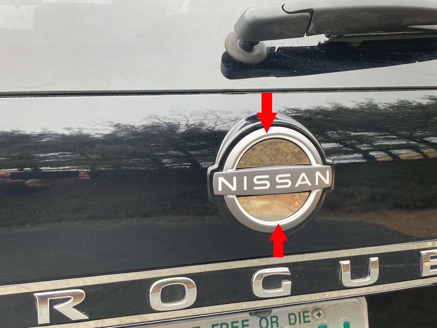 QAA EMB71535 Stainless Rear Emblem Trim 2Pc For 2021-2023 Nissan Rogue 