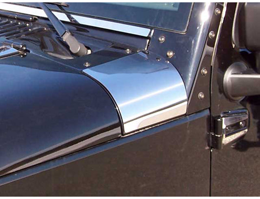 Stainless Steel Upper Hood Accent Trim 2 Pc