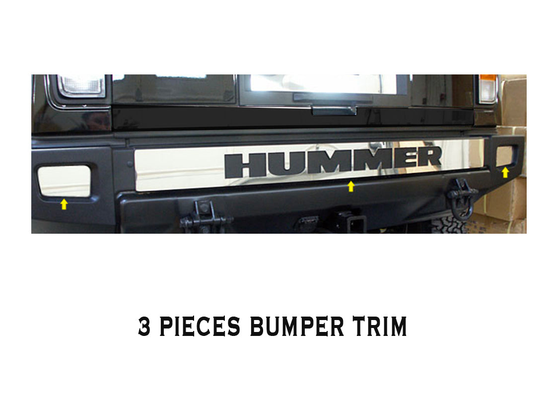 Stainless Steel Rear Bumper Trim 3 Pc