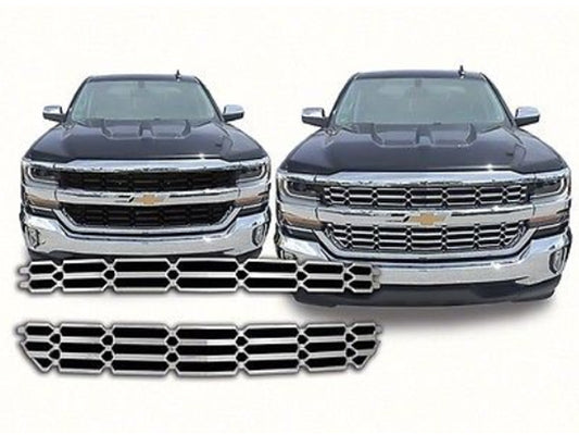 Chrome Plated ABS Plastic Grill Overlay 2 Pc