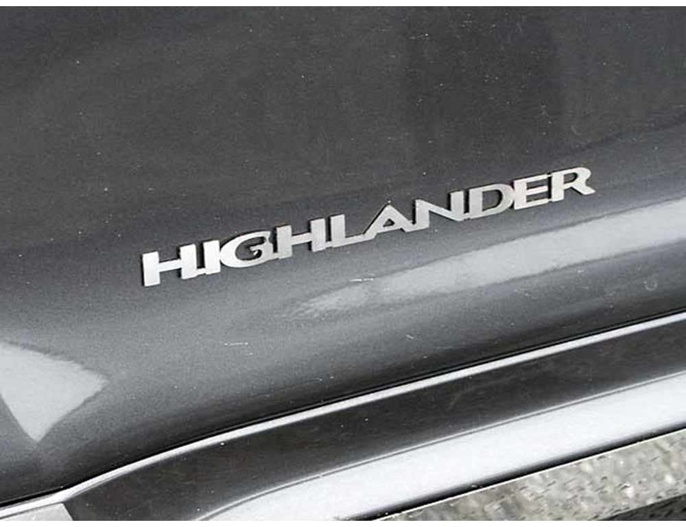 Stainless Steel "HIGHLANDER" Logo Decal 2 Pc