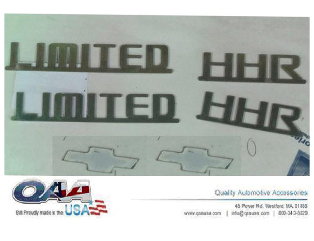 Stainless Steel "HHR LIMITED" Logo Decal with bowtie Emblem 6 Pc